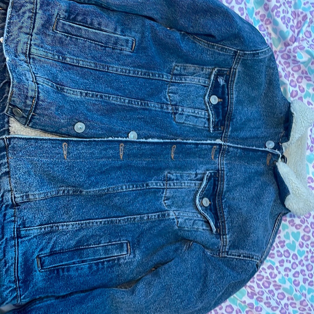 Jean jacket with fur inside for 11-12 year old boys.